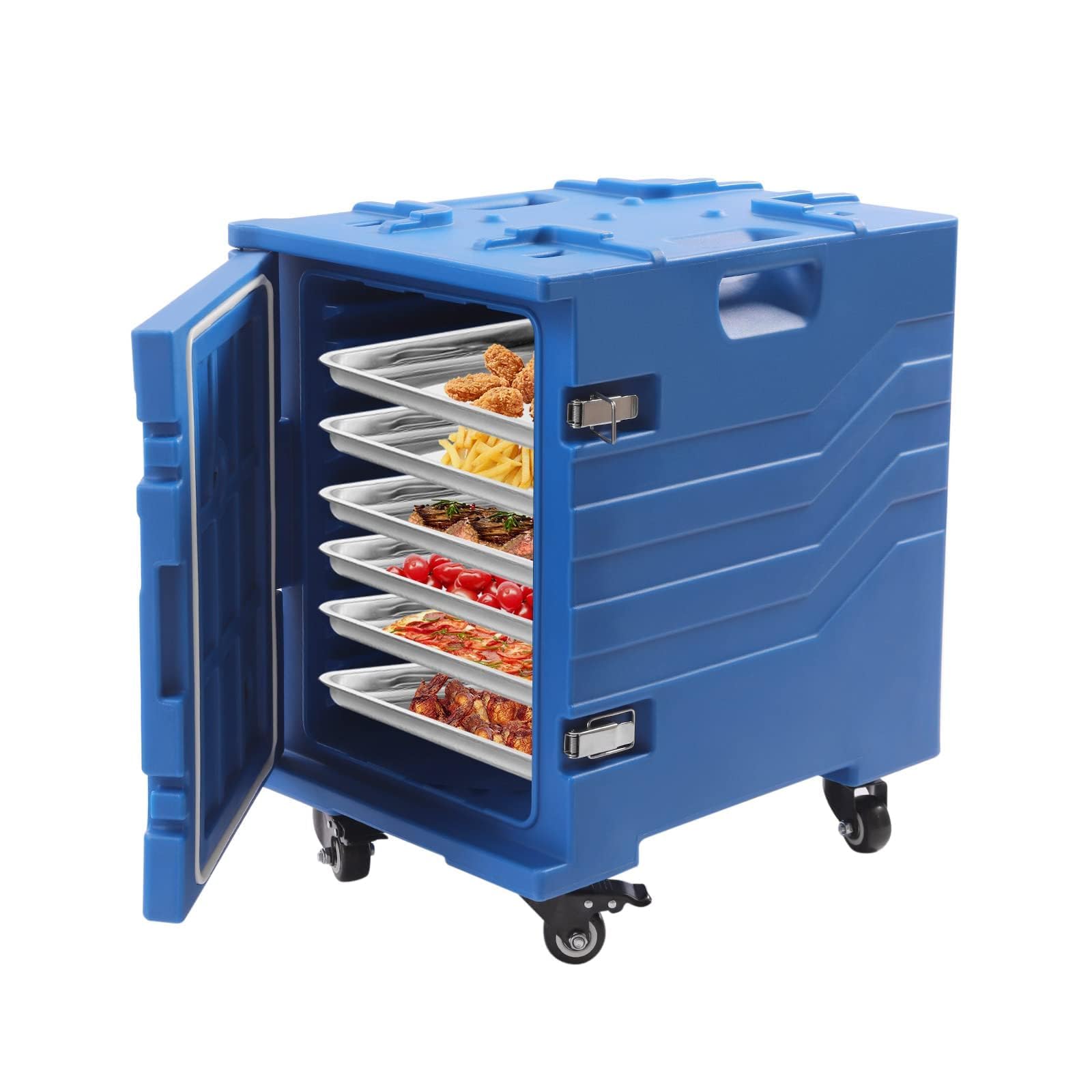 Transportador de alimentos aislado con ruedas, retención de calor de 4 a 6 horas para sopas y comidas calientes, ideal para catering y almacenamiento de restaurantes, caja calentadora duradera y