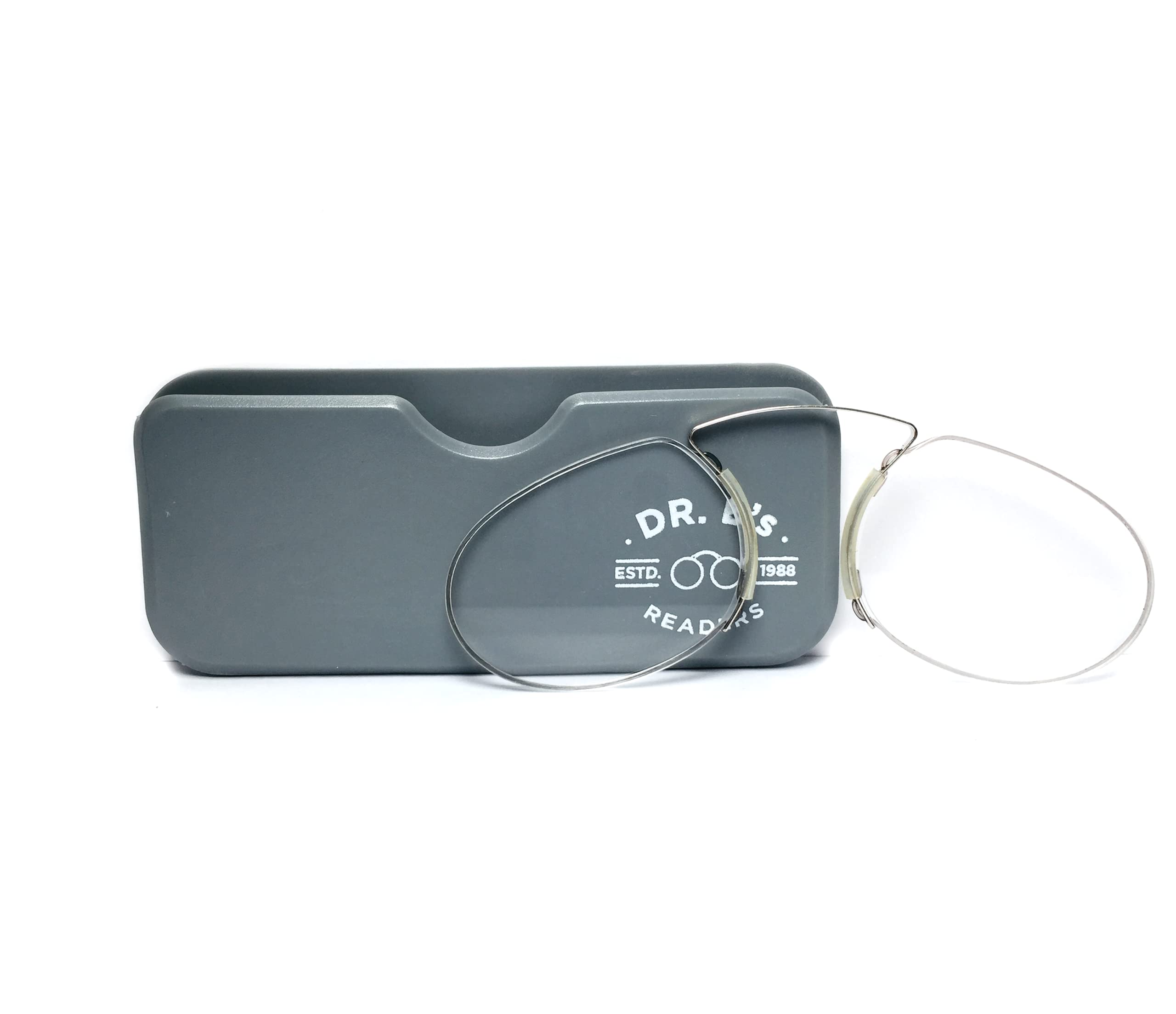 Nose Pinch Reading glasses with Universal Pod Case Men Women Eyeglasses for Reading Glasses Reader