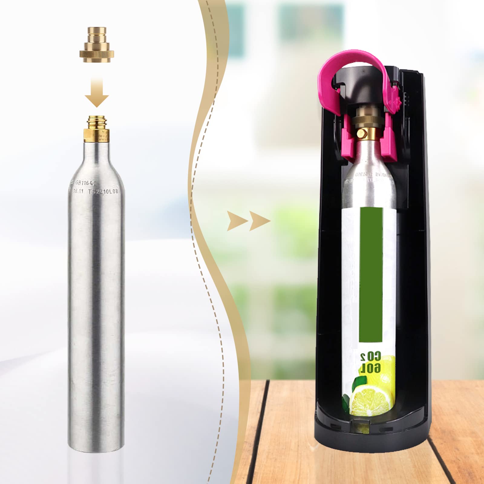 Adaptateur Rapide CO2 Pour Machines à Soda SodaStream DUO, ART, TERRA - Connexion Facile, Joint Remplaçable, économique - 4