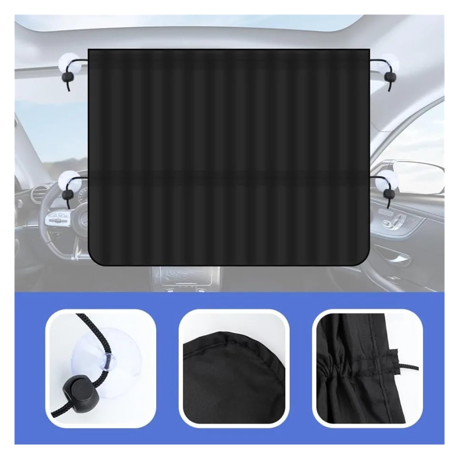 Rideau Voiture Lot de 2 Pare-Soleil Extensibles for vitres Voiture, Protection Contre Les Coups Soleil et Refroidissement l'habitacle (Universel)