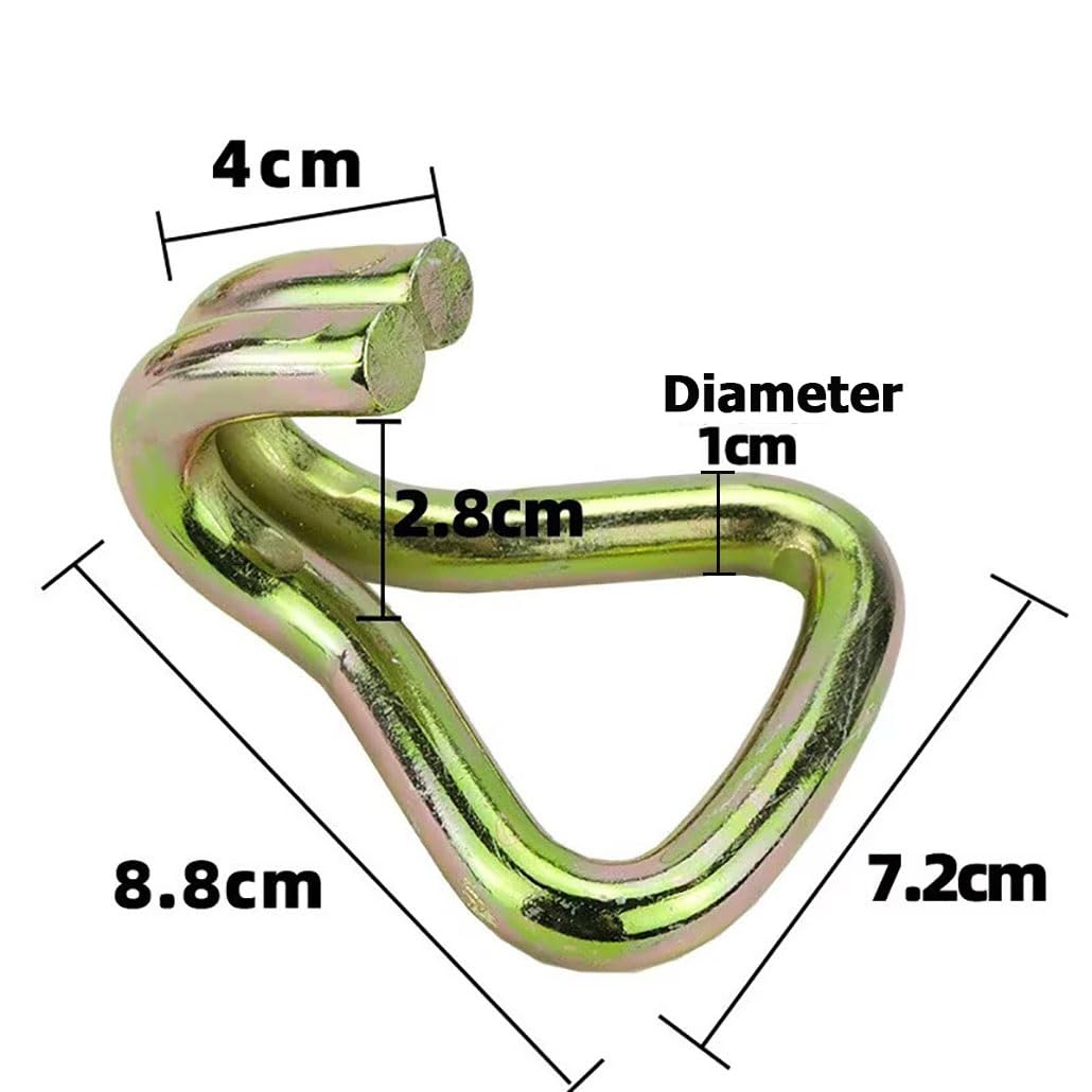 Correas de trinquete con Gancho en J for Control de Carga de 2,0 a 22,0 m, Correa de Amarre for Camiones, remolques y Kayaks, Resistencia a la Rotura de 13228 LB(W 5cm/2in,22.0 m/72.2 Ft)