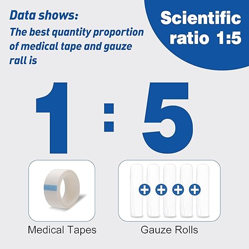 Miniatura 10 de AZEN Paquete de 90 rollos de gasa, 4 pulgadas x 4.1 yardas, suministros médicos de primera calidad y suministros de primeros auxilios, vendaje para