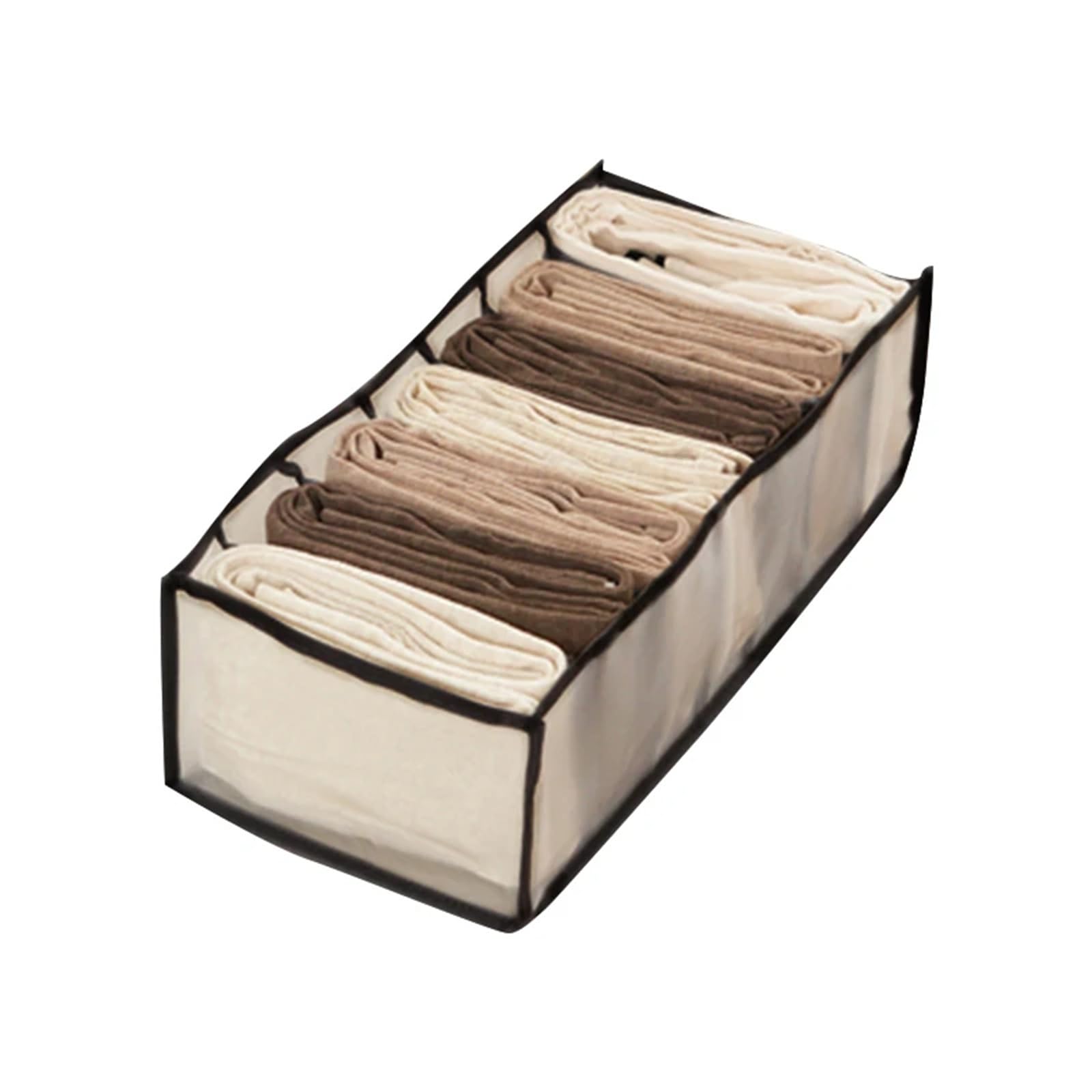 BAYNOPURIN Sock Storage Box Jeans Storage Box Closet Wardrobe Clothes Compartment Boxes Drawer Socks Separation Organizer Pants(Black 17x36x12)