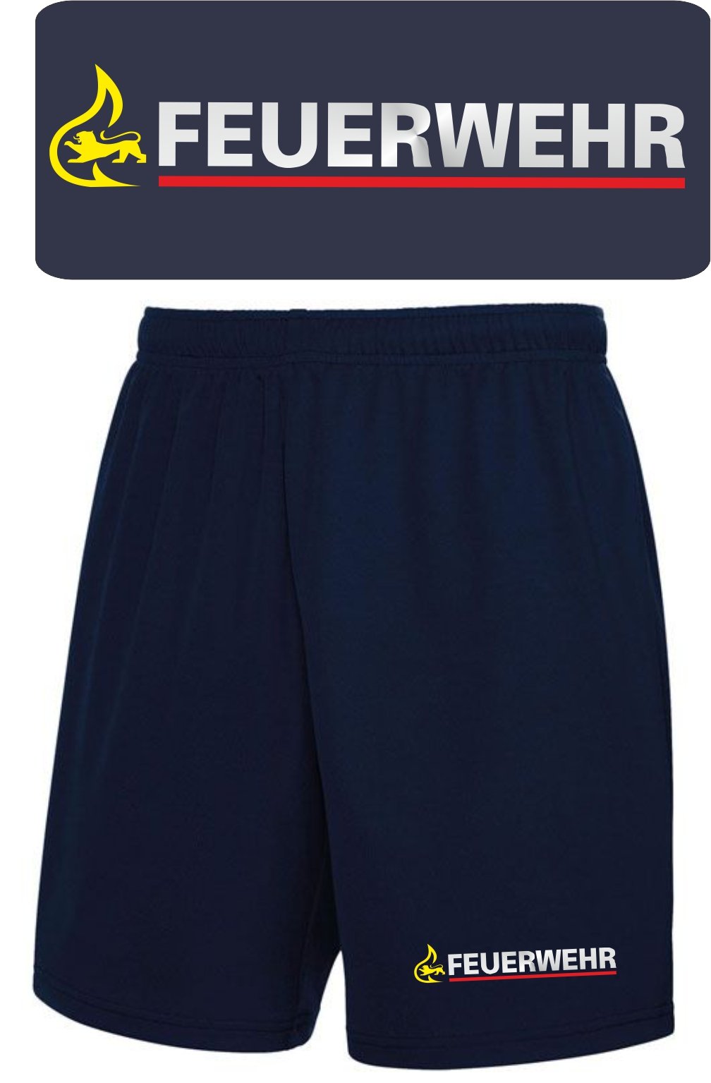 Performace Shorts Navy, Baden Württemberg mit Stauferlöwe