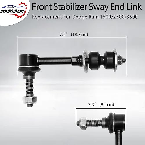 Miniatura 6 de Enlace estabilizador de barra estabilizadora delantera, 2 piezas izquierda y derecha 4WD, compatible con Ram 1500 2006-2008, Ram 2500 2006-2009, Ram