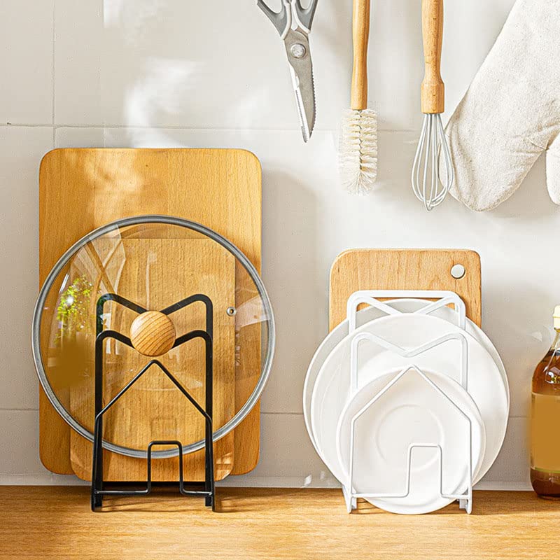 Organiza tu cocina con este estante para tablas de cortar de hierro con 3 ranuras ventiladas