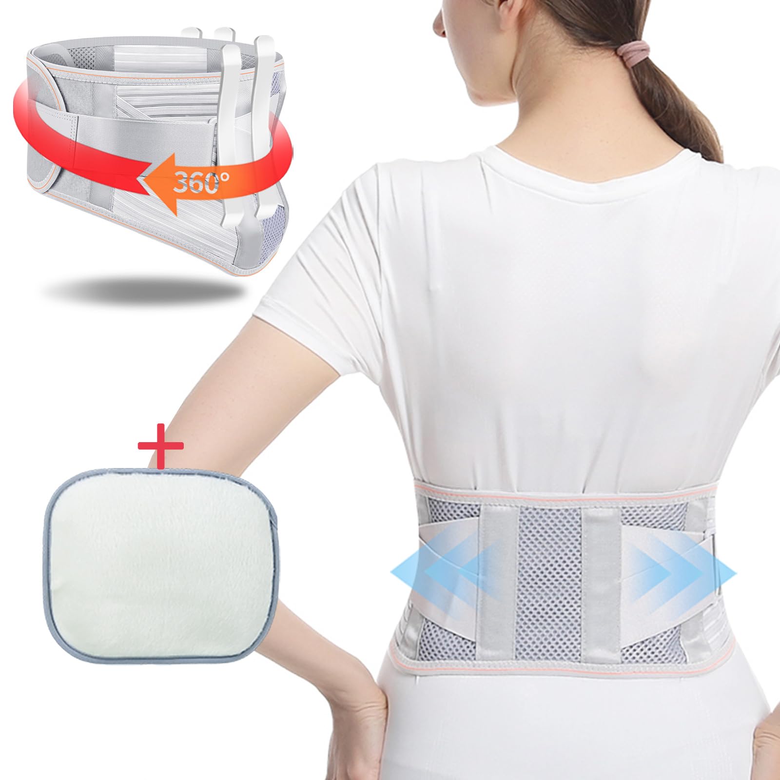 [アオラー]Aollaa 腰 コルセット 腰椎サポーター【薄型3D構造・防寒ソフトパッド付・蒸れにくい】 腰用サポーター 腰用ベルト【4本支柱 2本補助ベルト メッシュ通気】フィット感良い 強力加圧 男性 女性 作業用 母の日 父の日プレゼント ギフト Sサイズ(腰囲60cm-73cm)
