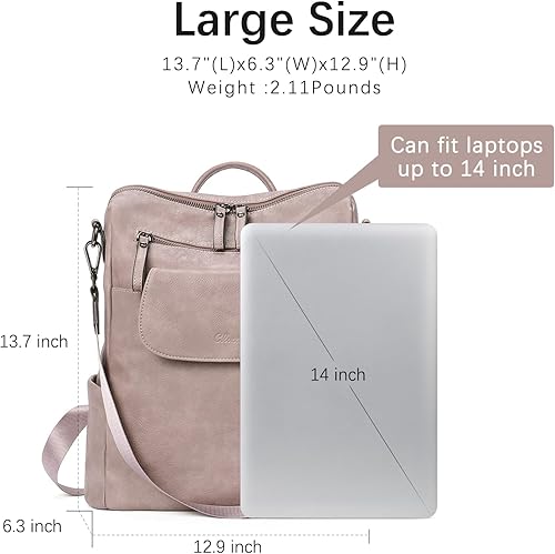 Miniatura 3 de Mochila de cuero para mujer, grande, convertible, antirrobo, mochila de viaje, Mochilas de viaje