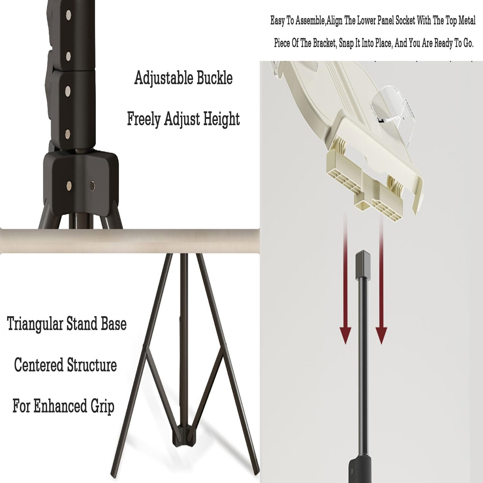 Soporte libros pie, soporte plegable computadora portátil manos libres | Capacidad de carga de 10 kg, for el hogar, oficina, libros de partituras, portátiles y recetas(Black)