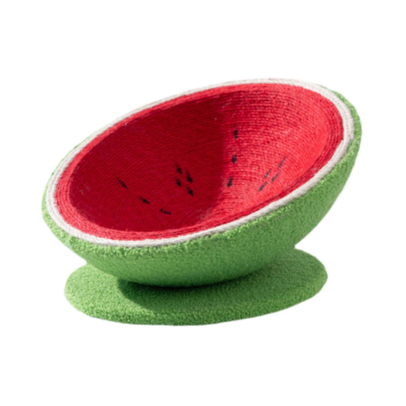 Cat Scratcher Bed Watermelon Cat Nest Furniture Protector Kitten Sleeping Nest Lounge Bed Cats Grinding Claws Indoor Outdoor, L with Base