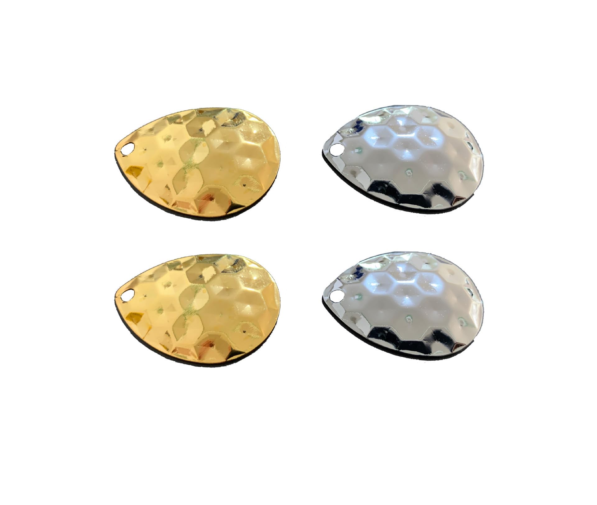 KTGCOZS Pack of 50 Fishing Spinner Blades Kit Gold/Silver DIY Lure Spinner Rig Making 35 * 25mm