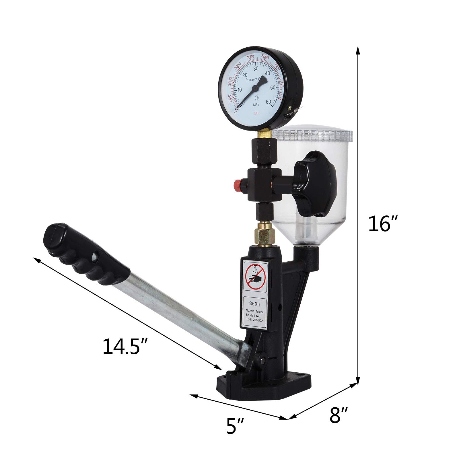 Comprobador de Inyector de Combustible 400Bar 6000PSI Diesel Inyector Boquilla Probador para Boquilla de Inyector del Diesel para Ajustar Presión