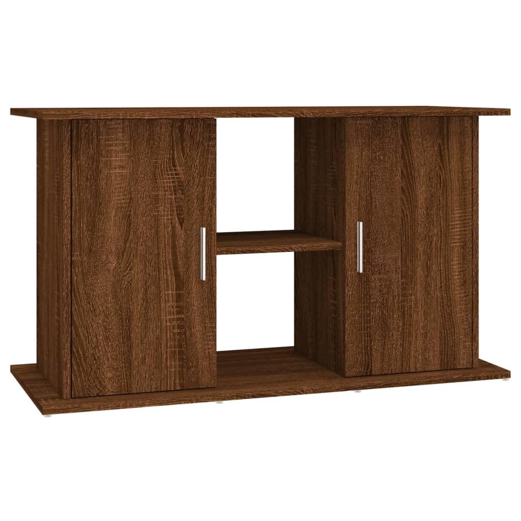 Vidaxl Brown Oak Aquarium Stand, Fish Tank Cabinet With Storage, Fish Tank Stand For Home Living Room, Aquarium Cabinet, Engineered Wood