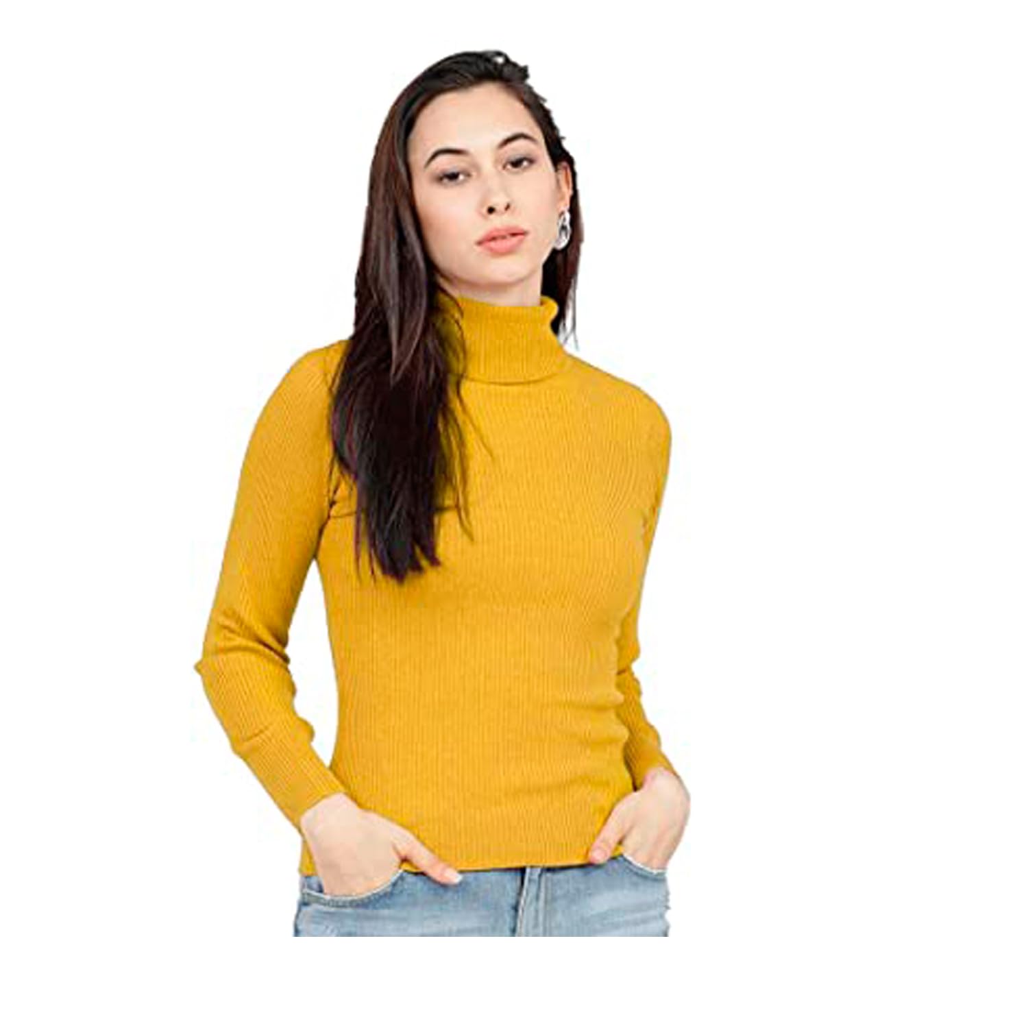 rzlecort Women's High Neck Full Sleeves Streachble Pullover Sweaters/Sweatshirt for Winters-picture-15