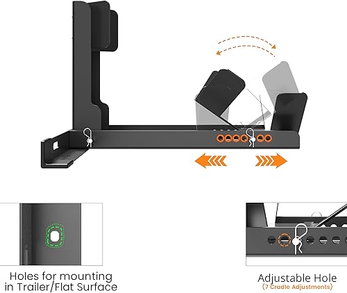 Miniatura 7 de GRAND PITSTOP Calzo de Rueda Universal para Soporte de Motocicleta para Remolque Completamente Ajustable Desmontable Plegable Calzo de Rueda (Negro