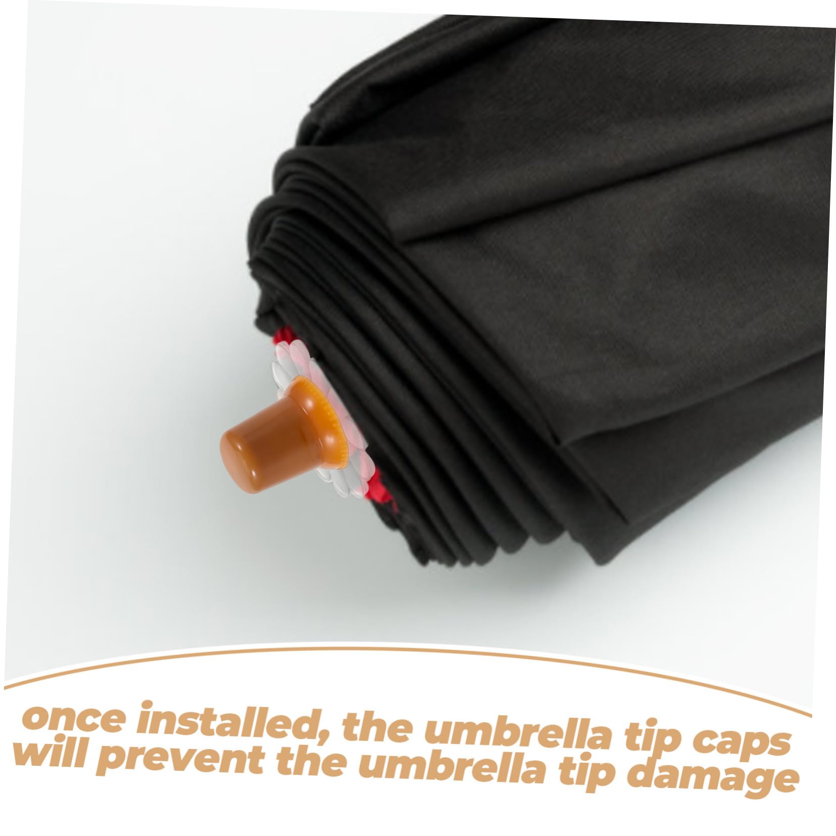 Embouts De Parapluie Noirs - Lot De 2 Capuchons De Réparation Pour Parasol & Parapluie - Protection Bout De Tige - 11