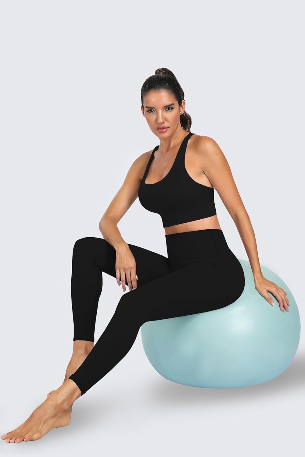 3-Pack Strappy Sports Bras for Women - Criss Cross Back Padded Workout Yoga Top Black