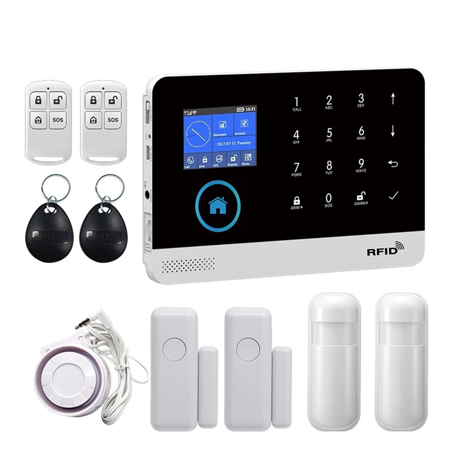 CUDTAPI Wireless GSM Home Security Alarm System For Tuya Smart With Motion Sensor(D)