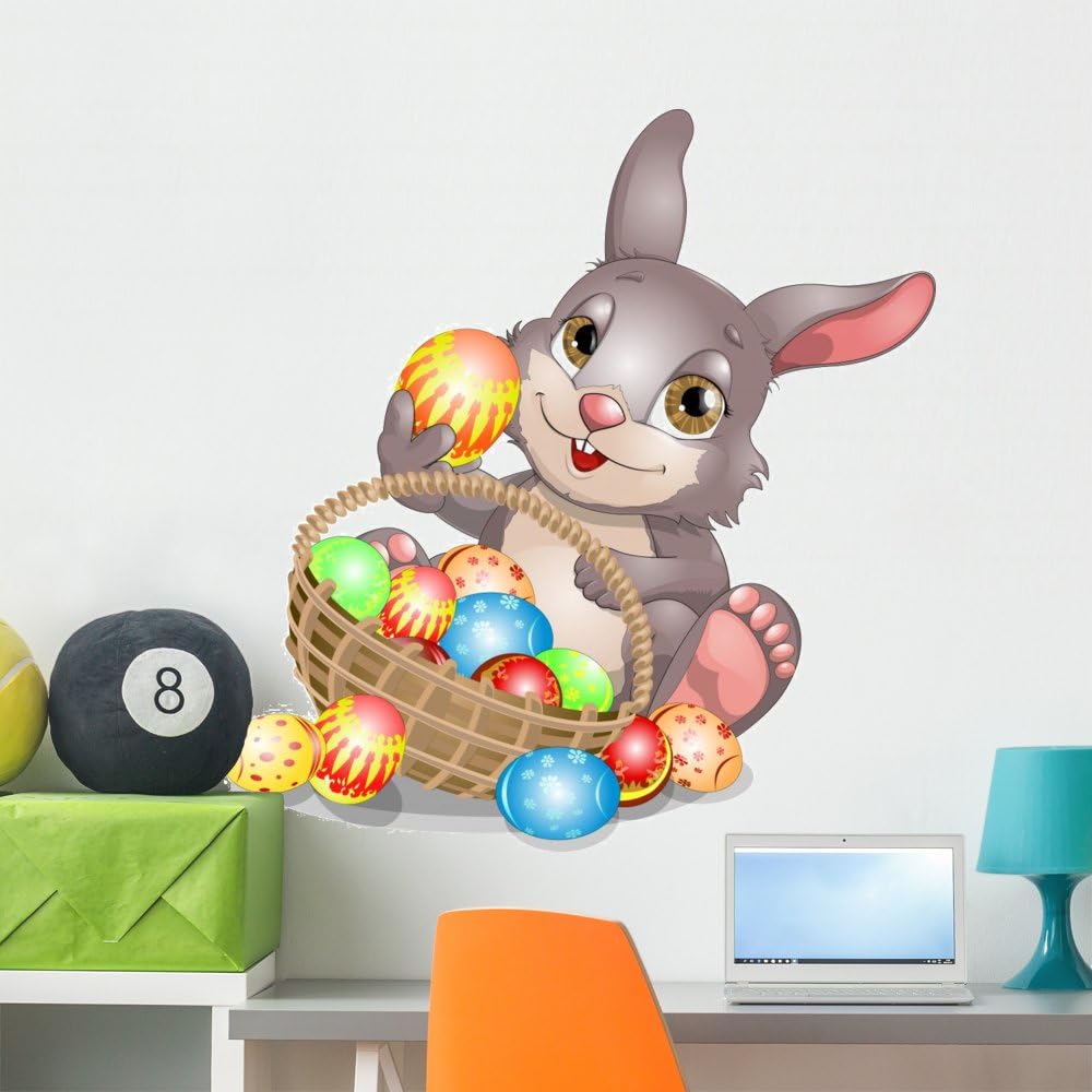 Hare and Easter Wall Decal Peel and Stick Graphic (36 in H x 35 in W) WM141444