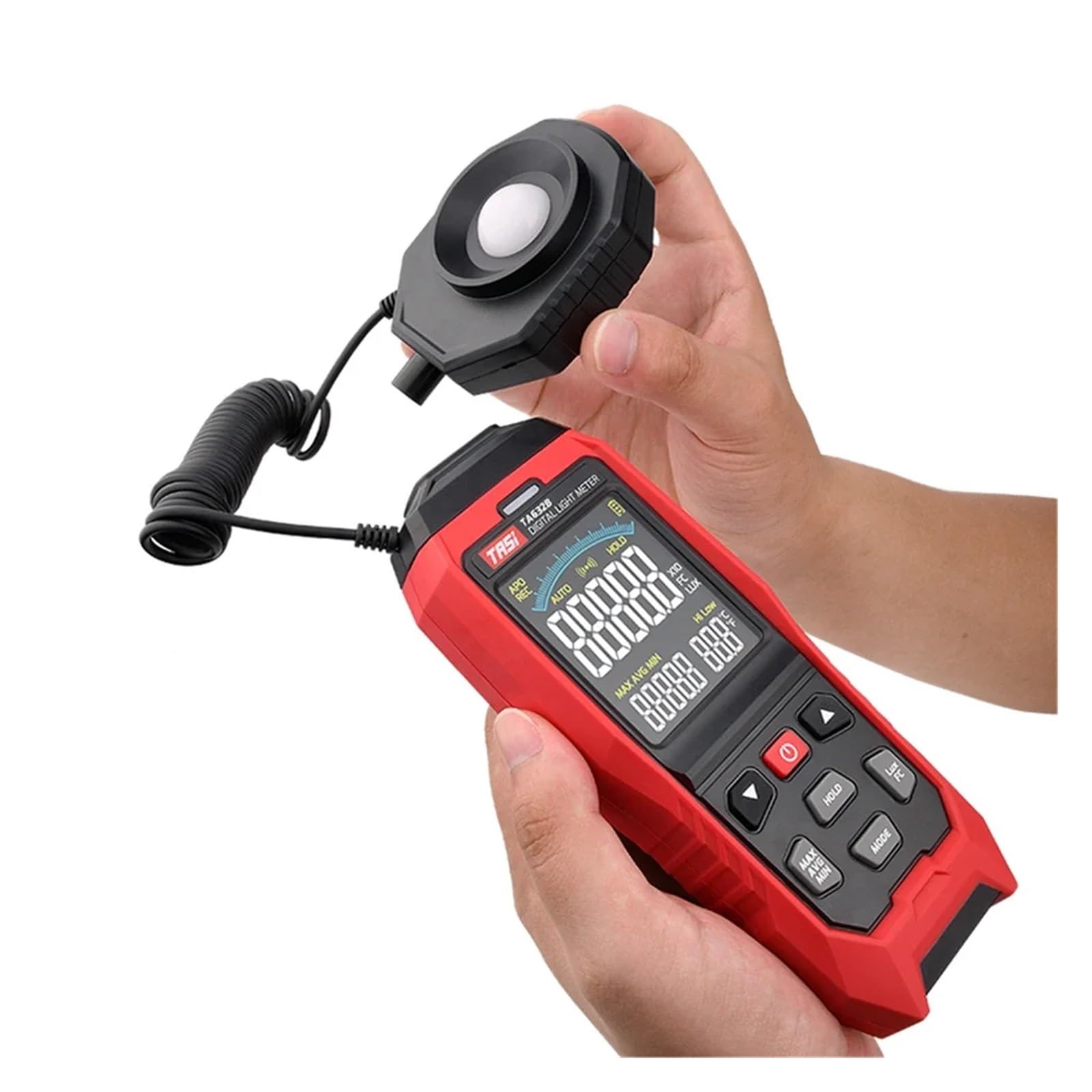 JVDDI TASI TA632A/B Digital Light Meter Photography Luxmeter Detachable Probe Illuminometer Lux/Fc Photometer Enviromental Tester