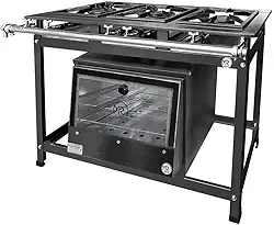 Fogão Industrial 3 Bocas 2 Simples Baixa Pressão Mr Fogões com Forno P7 Tradicional