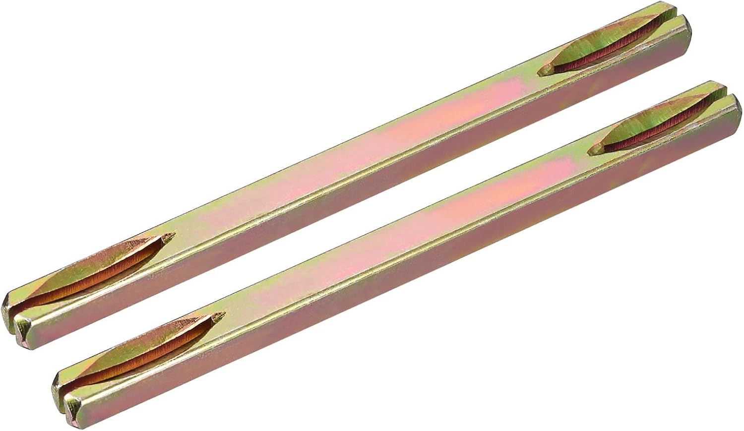 uxcell 2Pcs Door Knob Spindle, 110mm Long Spare Door Handle Spindle for Vintage Door Straight Spindle Replacement Square Spindle Iron Door Handle Spindle, Golden