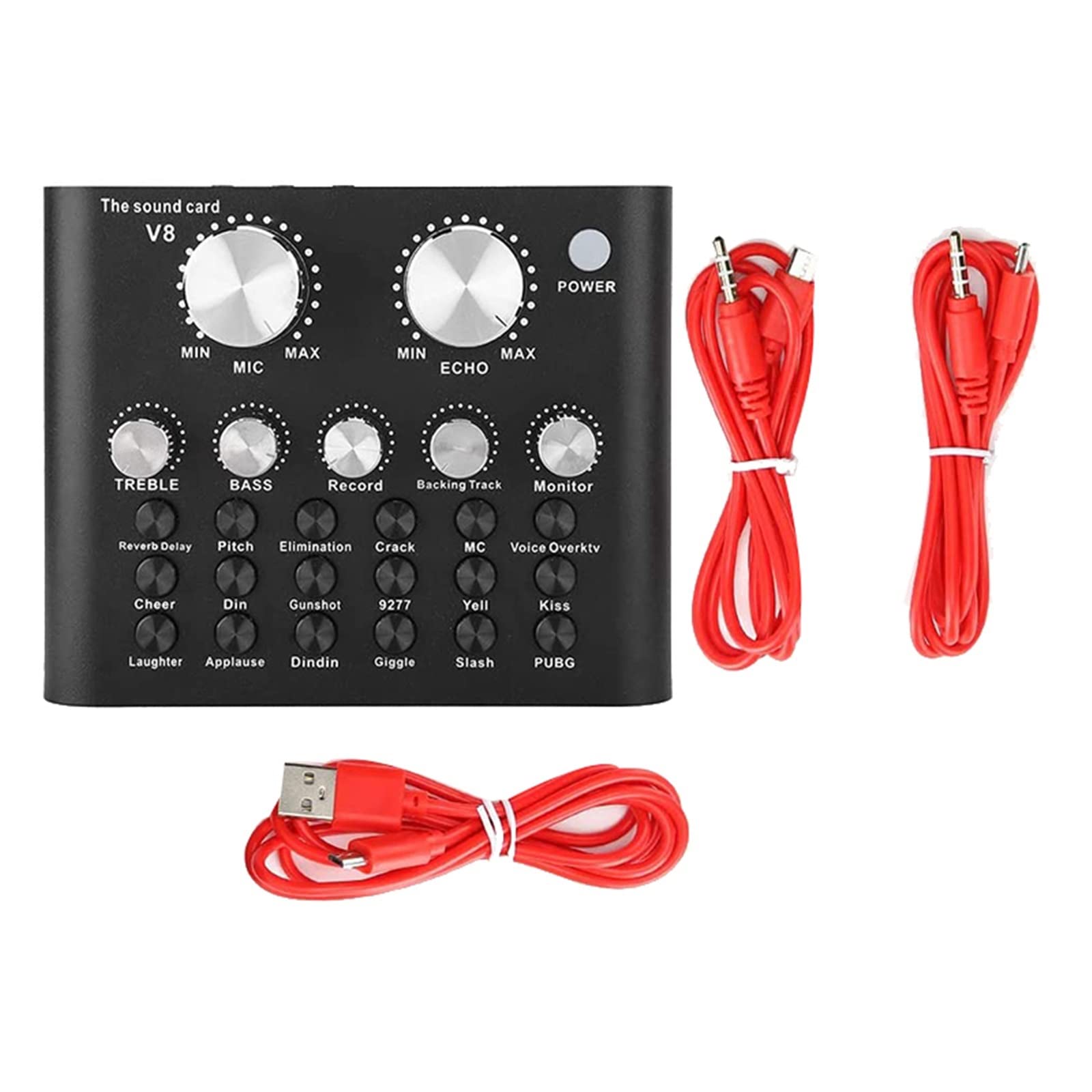 Mixer Audio Professionale, Scheda Audio V8 Live con Effetti e Cambia Voce, Dispositivo Mixer Audio Bluetooth per Streaming Live, Registrazione Musicale