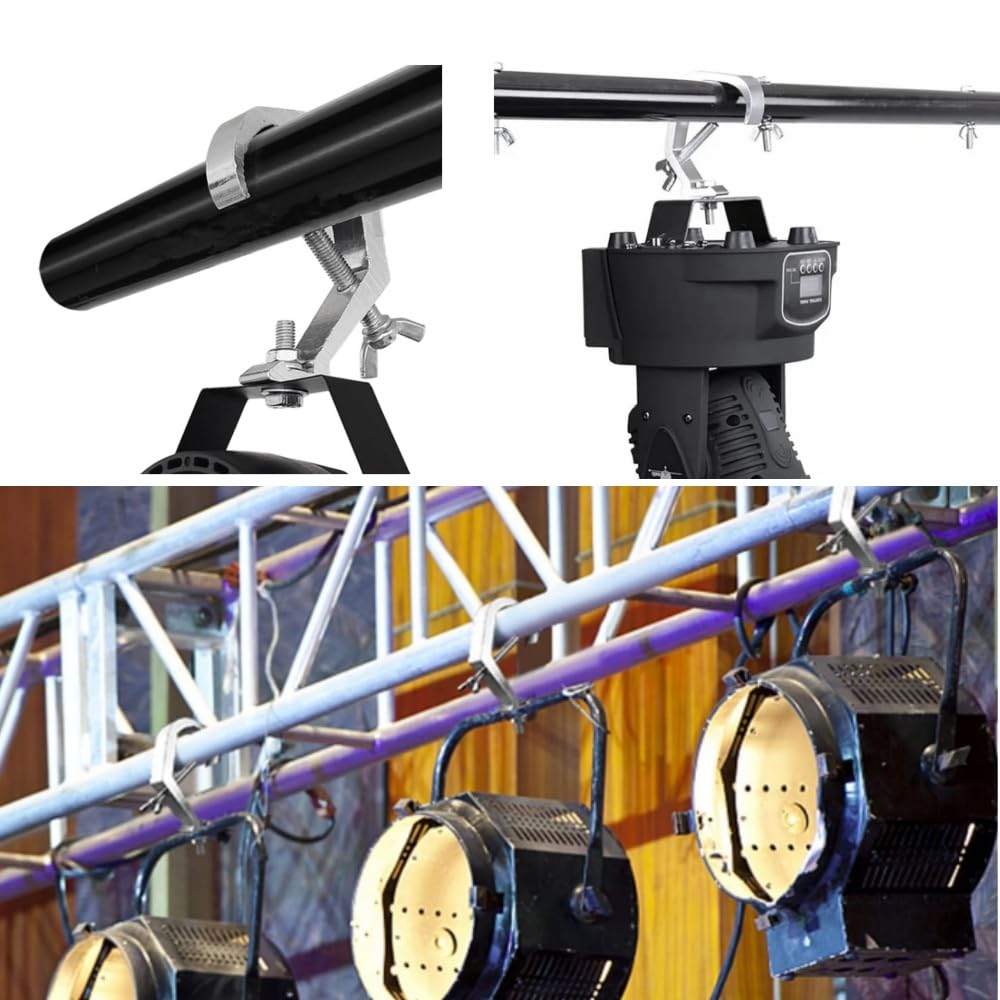 4 piezas abrazadera para luces de escenario, aleación de aluminio, abrazaderas para luces de escenario para trabajos graves, luces de escenario, abrazadera soporte gancho para colgar luces para DJ