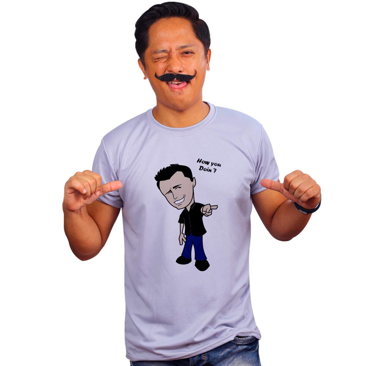 Mooch Wale Friends Joye How You Doin Clipart Grey Quick-Dri T-Shirt for Men