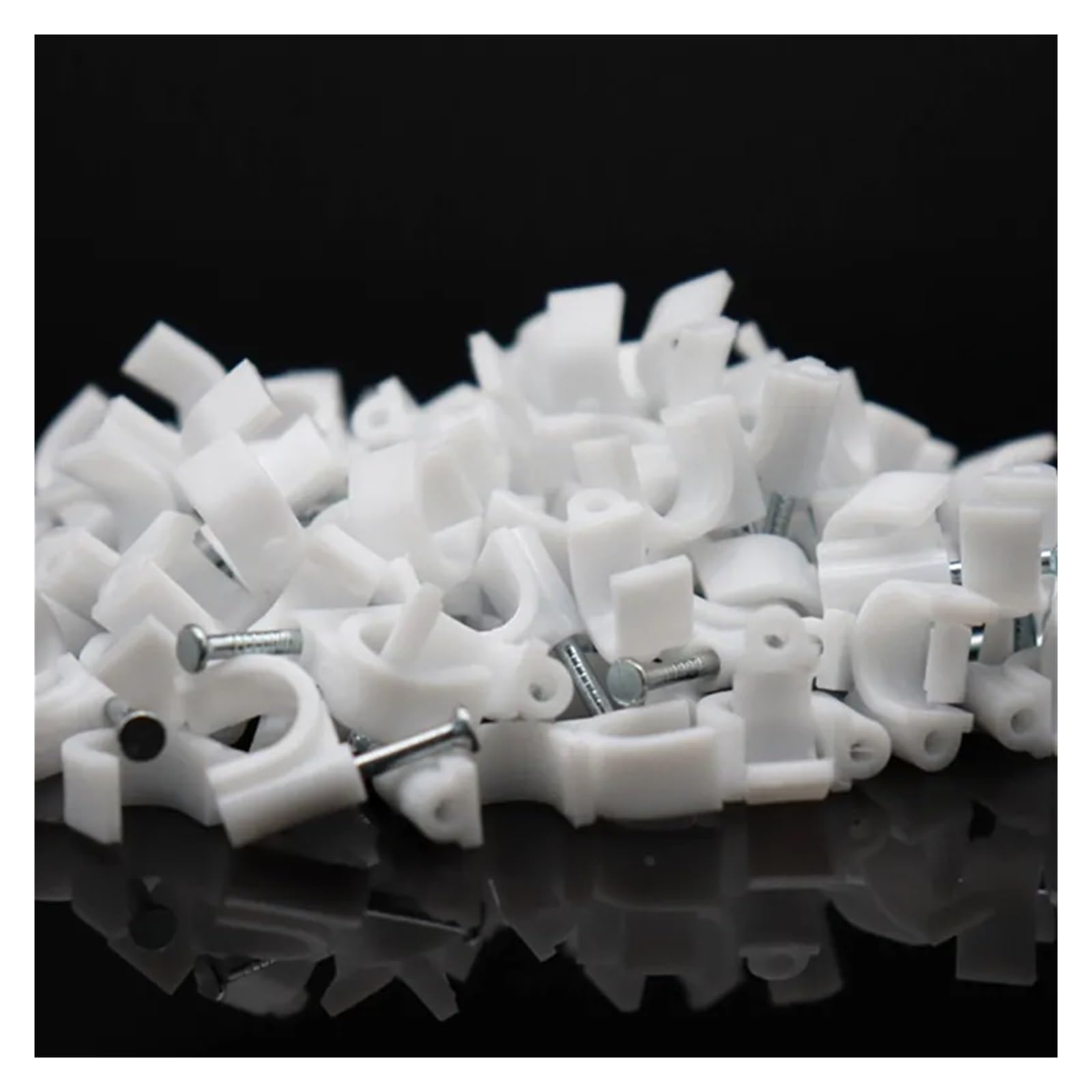 Clips de cable redondos blancos 4-10 mm, 100 unidades for organizador cables clavos(10mm)