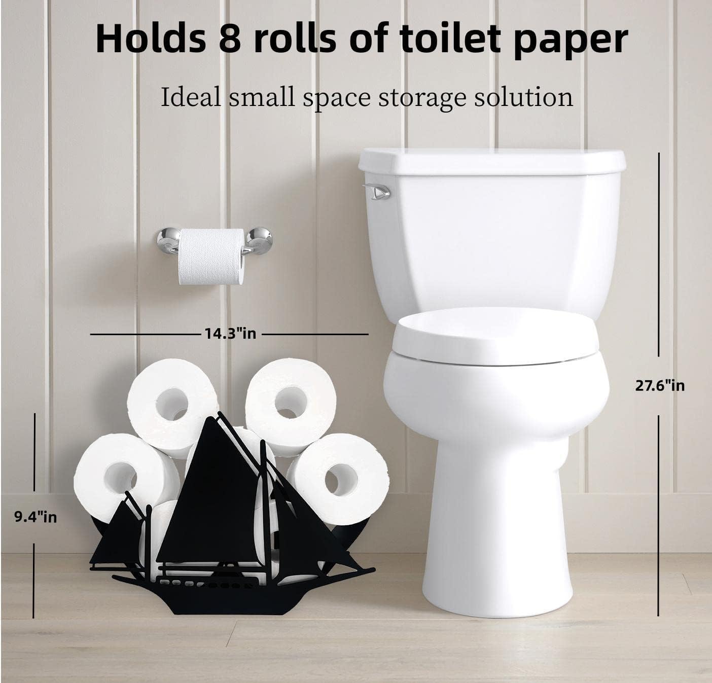 Metal Sailboat Toilet Paper Holder,FreeStanding Storage Tissue Paper Holder image 5