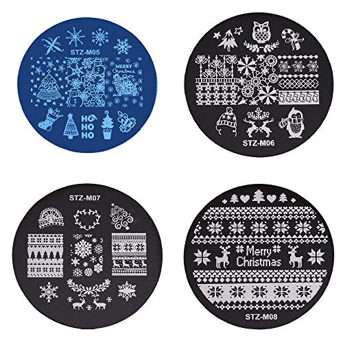10pcs tema natalizio nail art stamping template