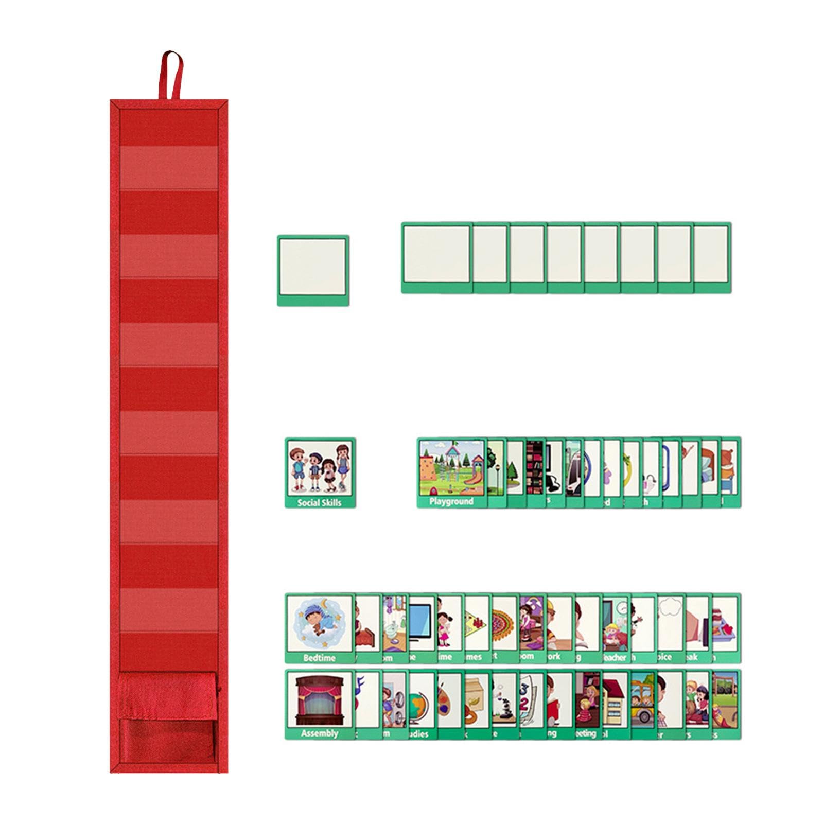 Kids Visual Schedule | Daily Routine Chart | Routine Daily Calendar, Kids Visual Behavioral Tool With 45 Activity & 9 Blank Cards For Travel, Classroom