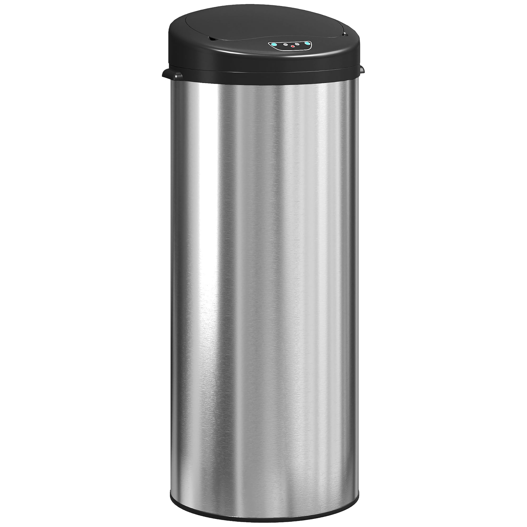 HOMCOM Cubo de Basura Cocina Automático 55 L con Sensor Infrarrojo, Papelera de Cocina de Acero Inoxidable Antihuellas con Cierre Suave y Anillo para Hogar, Oficina y Dormitorio, Plateado