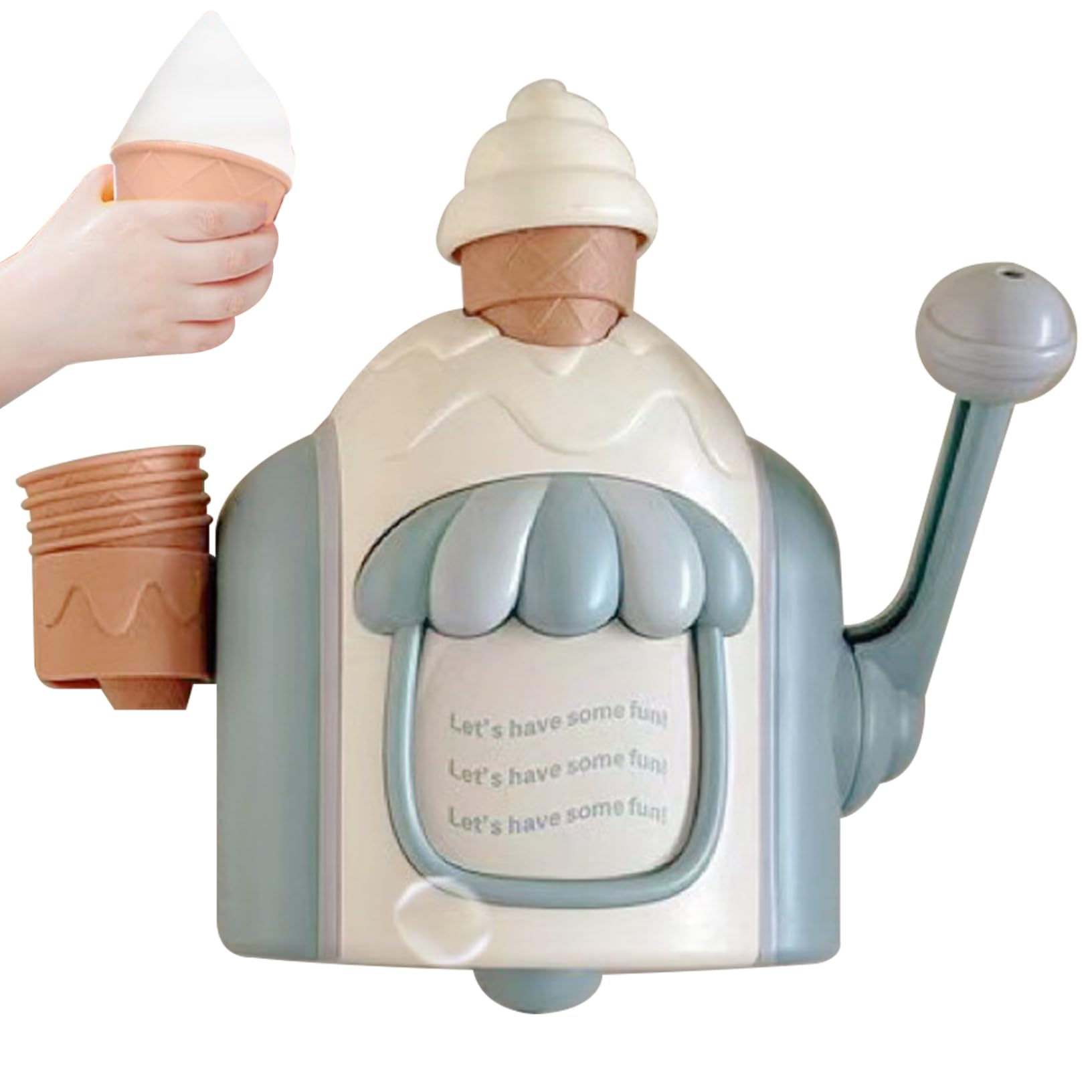 Fabricante de Espuma de Helado de baño, Divertido Fabricante de Burbujas de baño con Tazas de succión, Juguete de Helado de plástico Seguro portátil para niñas, Azules, Juguetes
