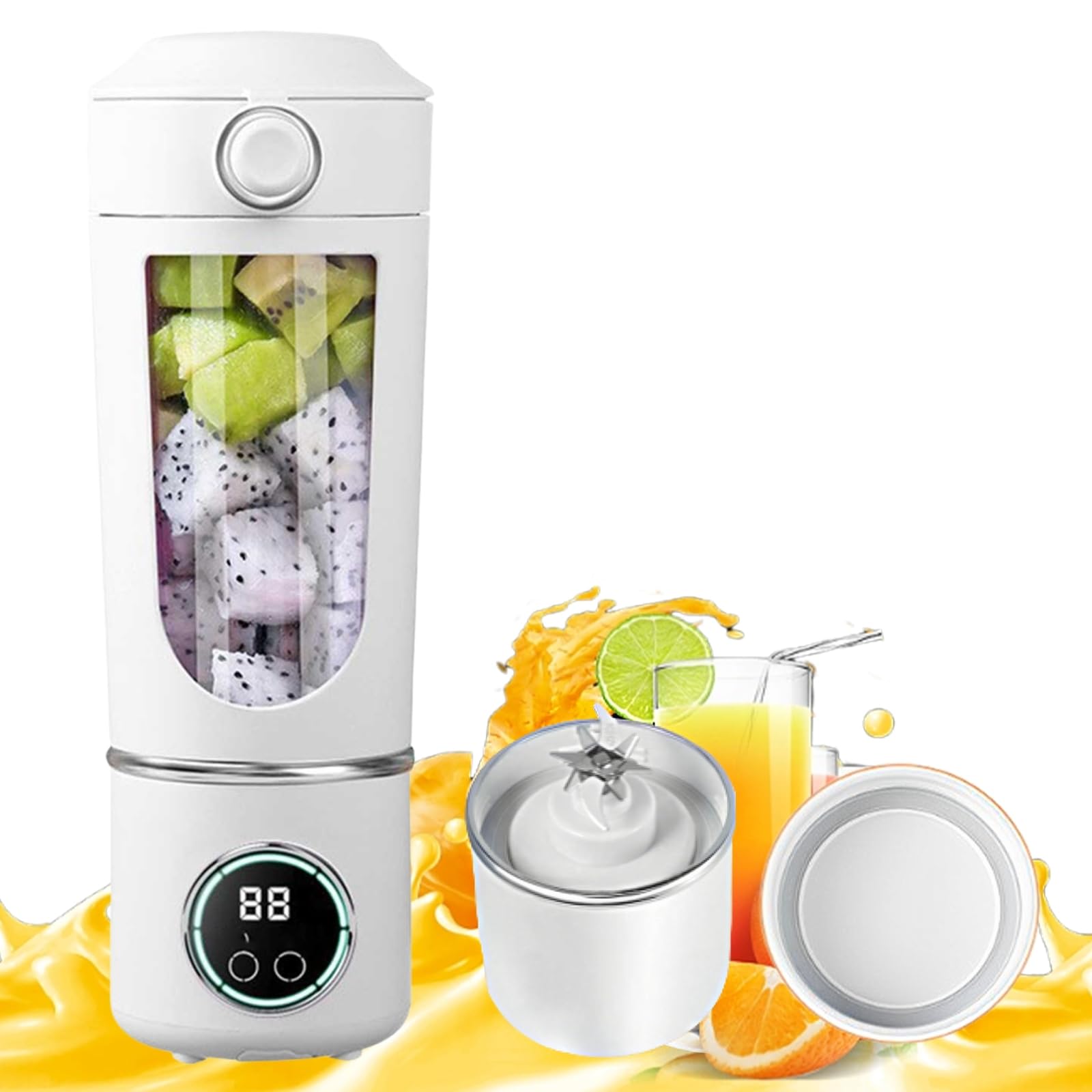 Licuadora portátil para batidos, mini licuadora con 12 cuchillas de tapa extra, 4 ajustes de velocidad, licuadora personal para viajes, gimnasio, hogar, camping, 700 ml