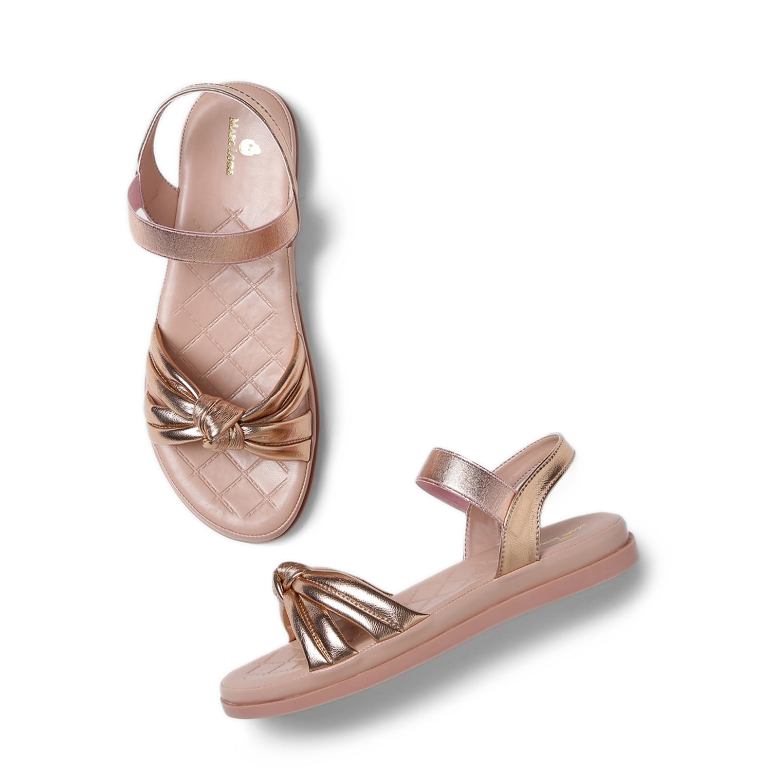 Marc Loire Womens Open Toe Double Strap Embellished Flats (Rose Gold, 7) (B0CVQJT4D9) Amazon Price History, Amazon Price Tracker