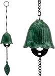 Japanese Leaf Wind Chimes, Small Wind Bell Pendent for Outside Hanging Cast Iron Wind Chime Ornament for Bless Garden Backyard Home Decor (Bronze)