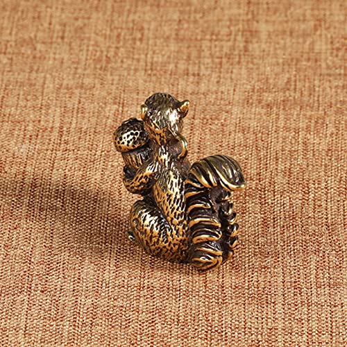 Brass Squirrel Figurine 1.3 Inch Small Squirrel Ornament Statue Antique Solid Squirrels Ornament Incense Holder Desk Decoration Creative Keychain #TOP1