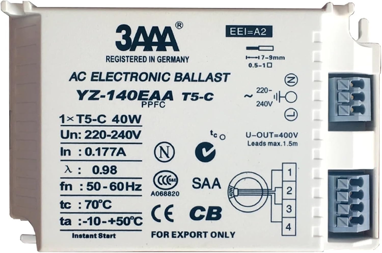 1PCS Lamp YZ-140EAA T5-C 40M for Electronics T5C Fluorescent Lamp Rectifier Series Lamp Ballast 40W