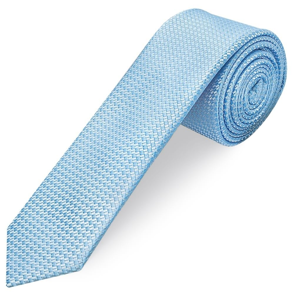 TIES R US Dusty Blue Textured Skinny Tie