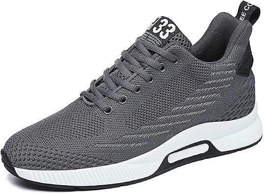 Men's Elevator Shoes Invisible Height Increase Sporty Sneakers Casual Lace Up Shoes Make You Taller Hight - 6cm / 2.36 Inches - Hidden Heel