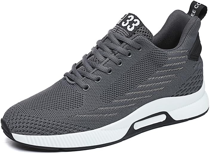 Men's Elevator Shoes Invisible Height Increase Sporty Sneakers Casual Lace Up Shoes Make You Taller Hight - 6cm / 2.36 Inches - Hidden Heel