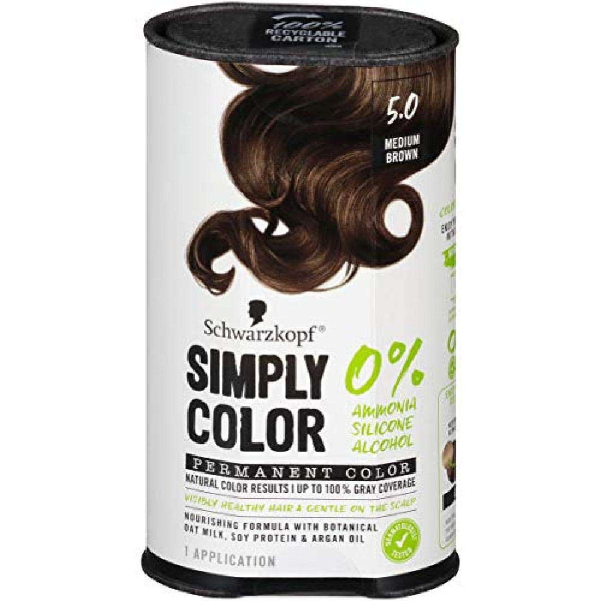 Schwarzkopf Simply Color Permanent Hair Color, 5.0 Medium Brown : Beauty & Personal Care