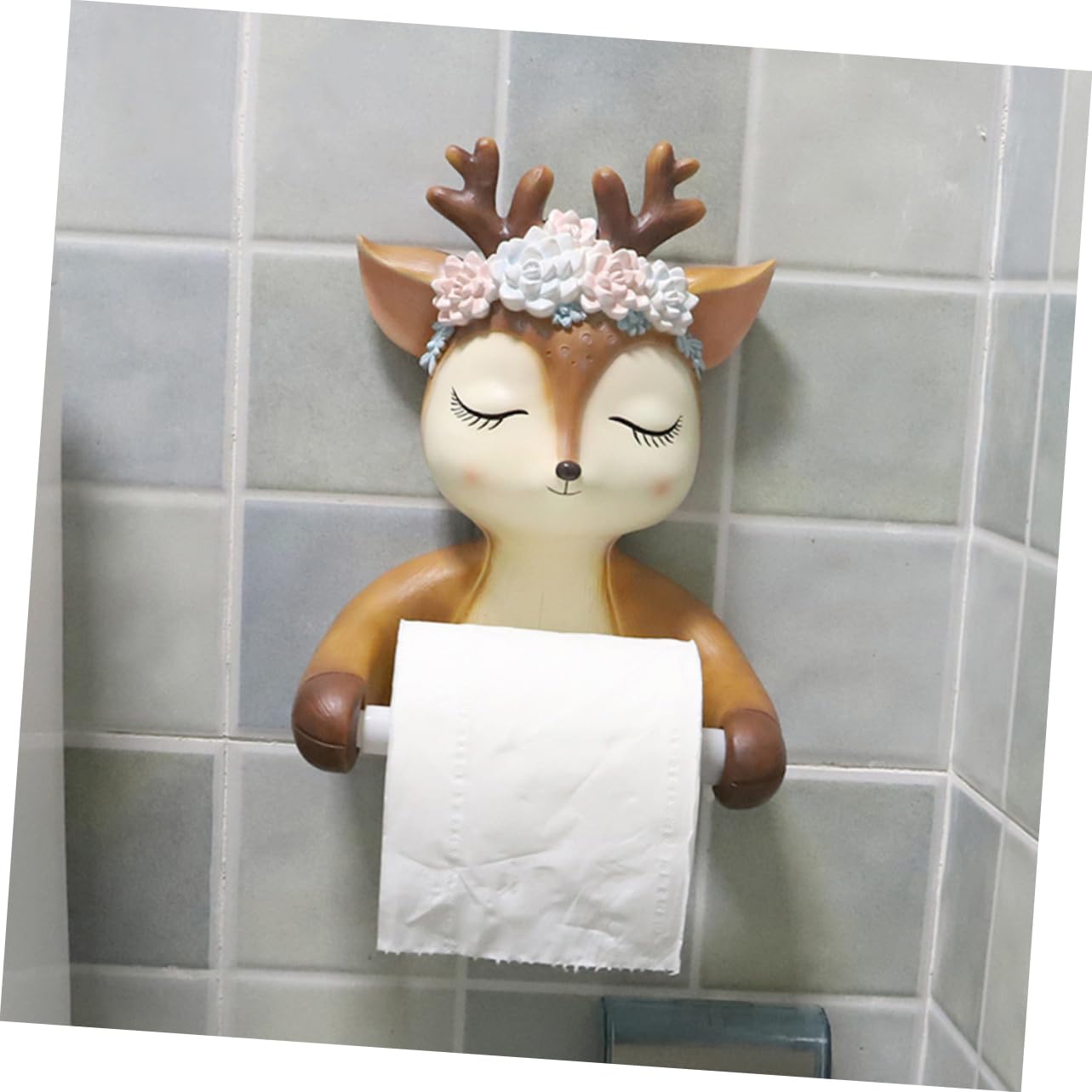 Housoutil Portarrollos de Papel Higiénico con Forma de Ciervo Fácil de Limpiar para Baño
