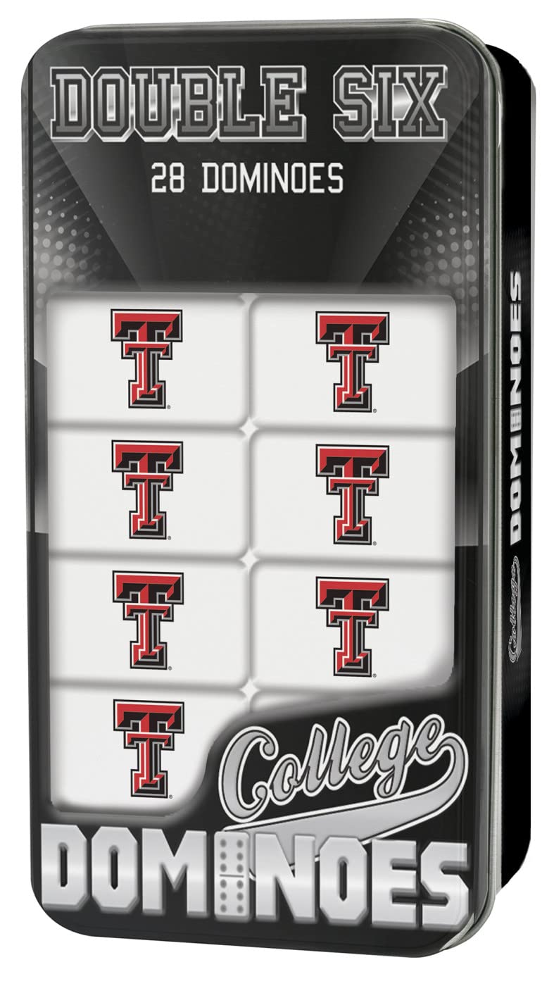 MasterPieces Game Day - NCAA Texas Tech Red Raiders - 28 Piece Team Logo Double Six Domino Set