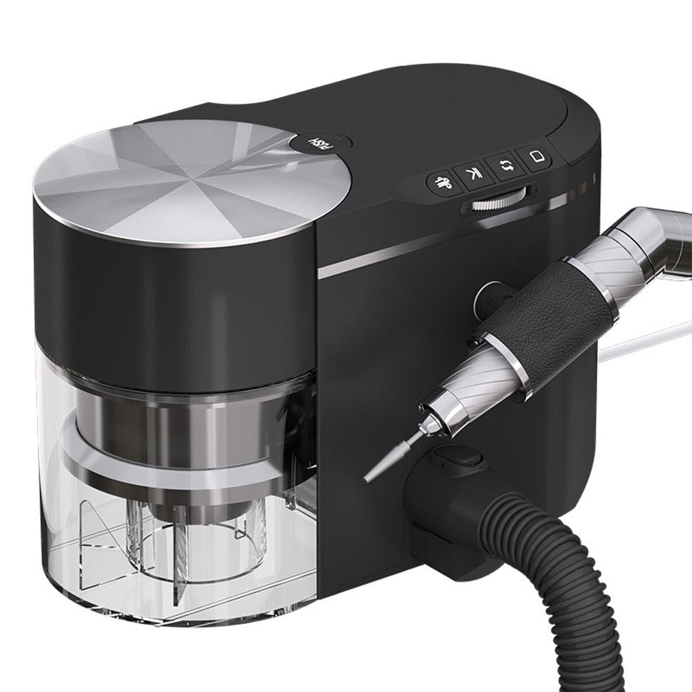 Électrique Ponceuse Ongles Professionnelle Aspirateur,Polissage Ongles,Chine Manucure/Pédicure Silencieuse,Vitesse Réglable pour Salon & Maison Cleaner Ongles Black
