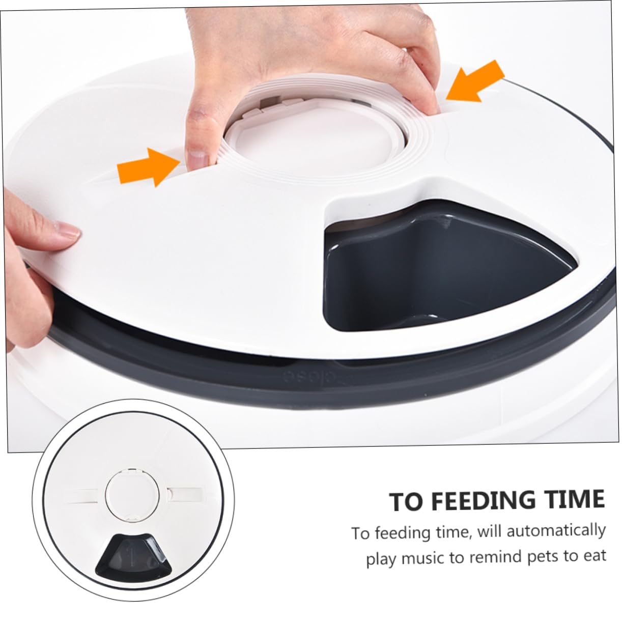 Comedero Automático Temporizado para Mascotas 6 Compartimentos | Capacidad 90g, Abs Negro, Diseño Desmontable Base Antideslizante, Fácil Limpieza y Colocación en Esquina