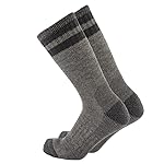 Cerebro Merino Wool Socks for Men, Cushioned Mid-calf Socks Moisture Wicking Men\'s Hiking Socks for Home, Trekking, Outdoors (1Pairs GreyBlue)