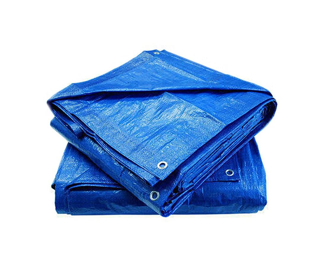 Heavy duty tarpaulin, waterproof cover, strengthened tarpaulin with eyelets every meter, UV protected, lightweight, easy to handle. For farm, garden, body shop, garage, leisure, etc. (5 x 6 m, Blue)